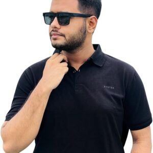 Premium Pk Cotton Polo – Black