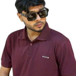 Premium Pk Cotton Polo – maroon colour